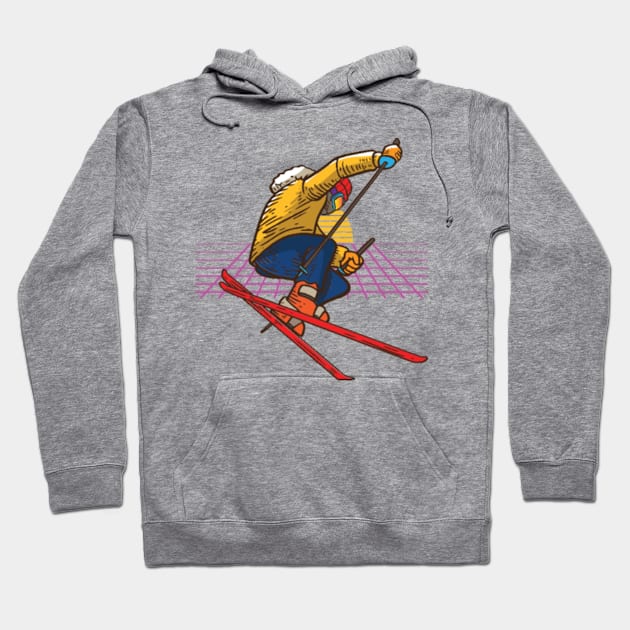 Ski Jump Vaporwave Hoodie by Shiva121